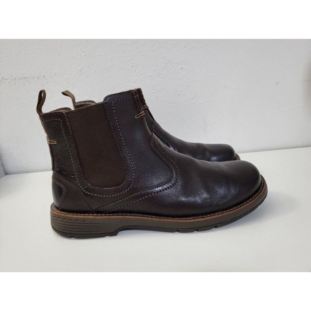 MERRELL Realm Pull On Chelsea Ankle Boots Mens 9.5 Brown Leather J42133 GUC